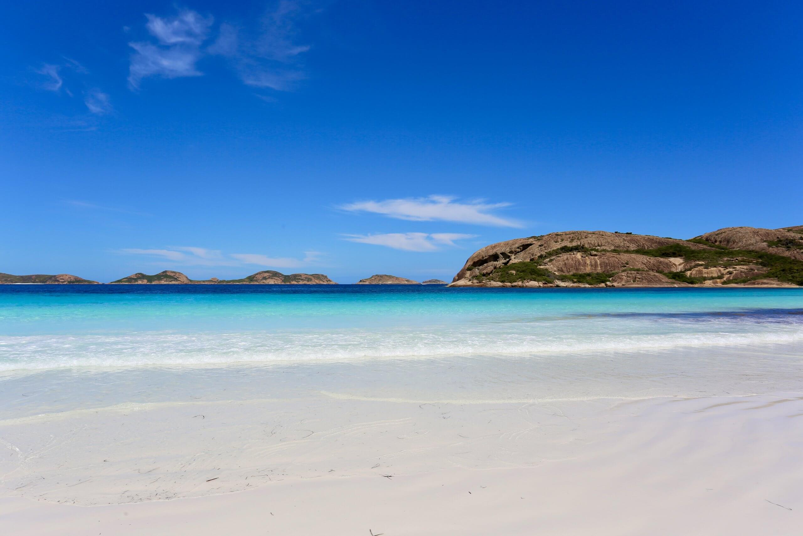 Lucky Bay is home to the whitest sand in Australia.