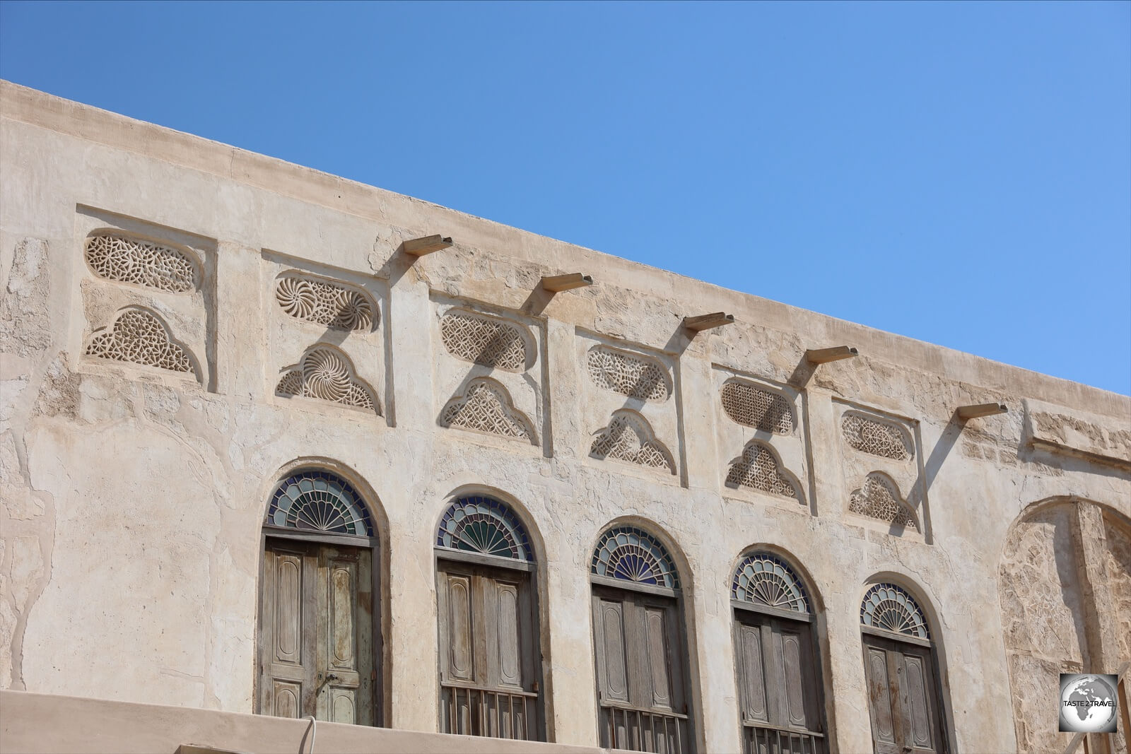 Detail from Fakhro house, the former residence of boat merchant, Yousef Abdurrahman Fakhro, one of the properties included on the Pearl Path.