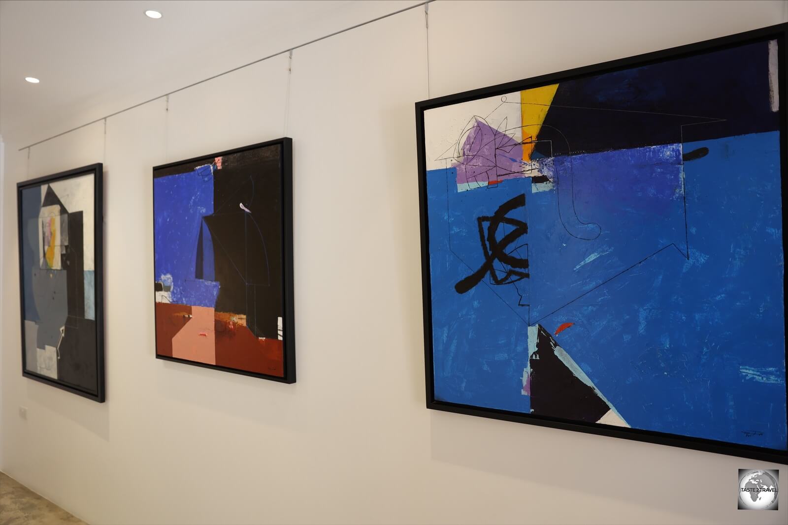 Works by artist Ebrahim Busaad, on display at the Busaad Art Gallery.