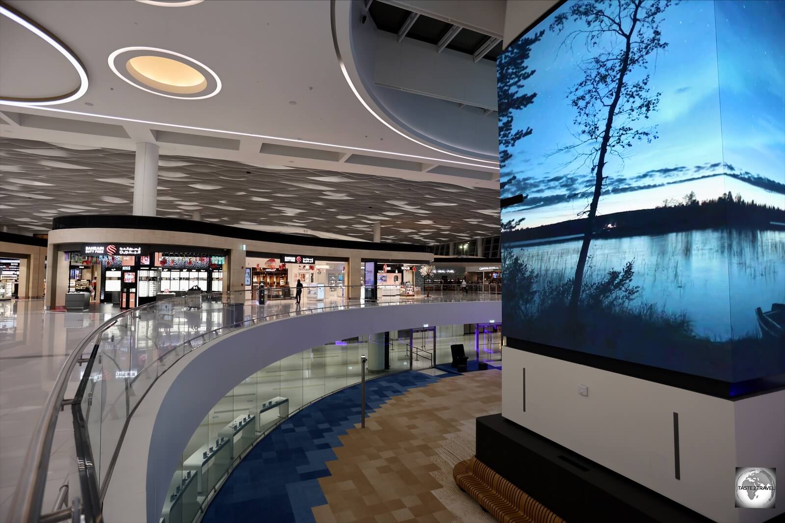 The centre piece of the new terminal is a huge screen, showcasing Bahraini moments accompanied by soothing music.