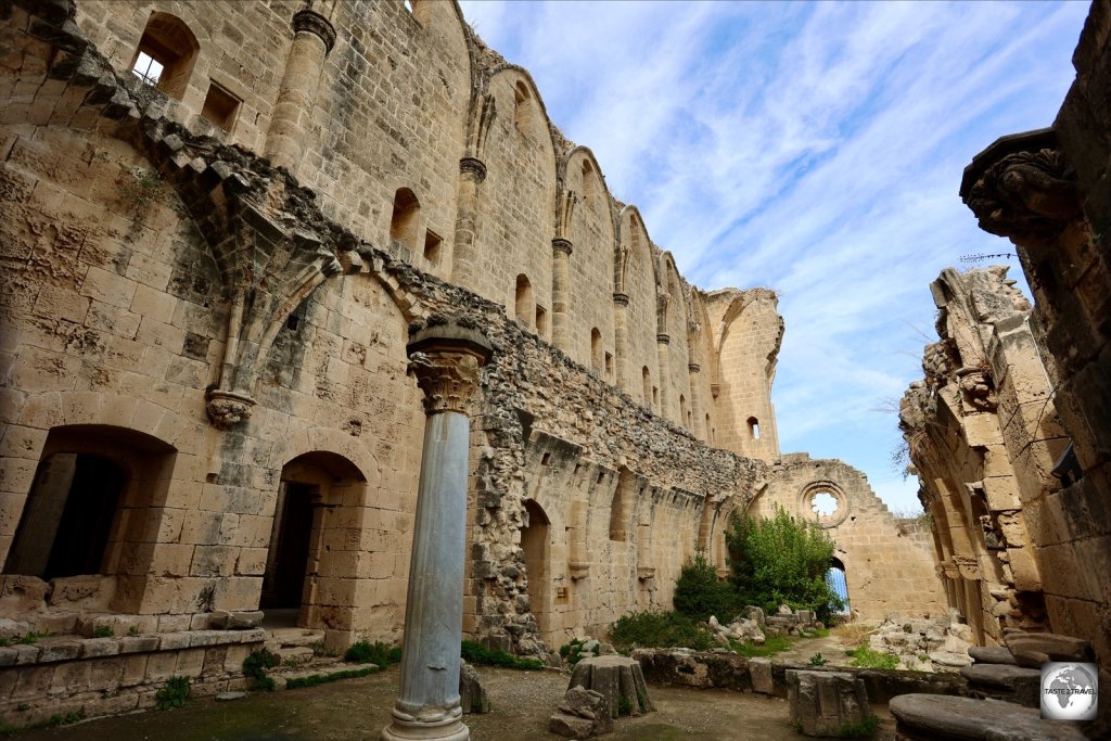 A Roman or Byzantine Column in the Chapter house at Bellapais Abbey.