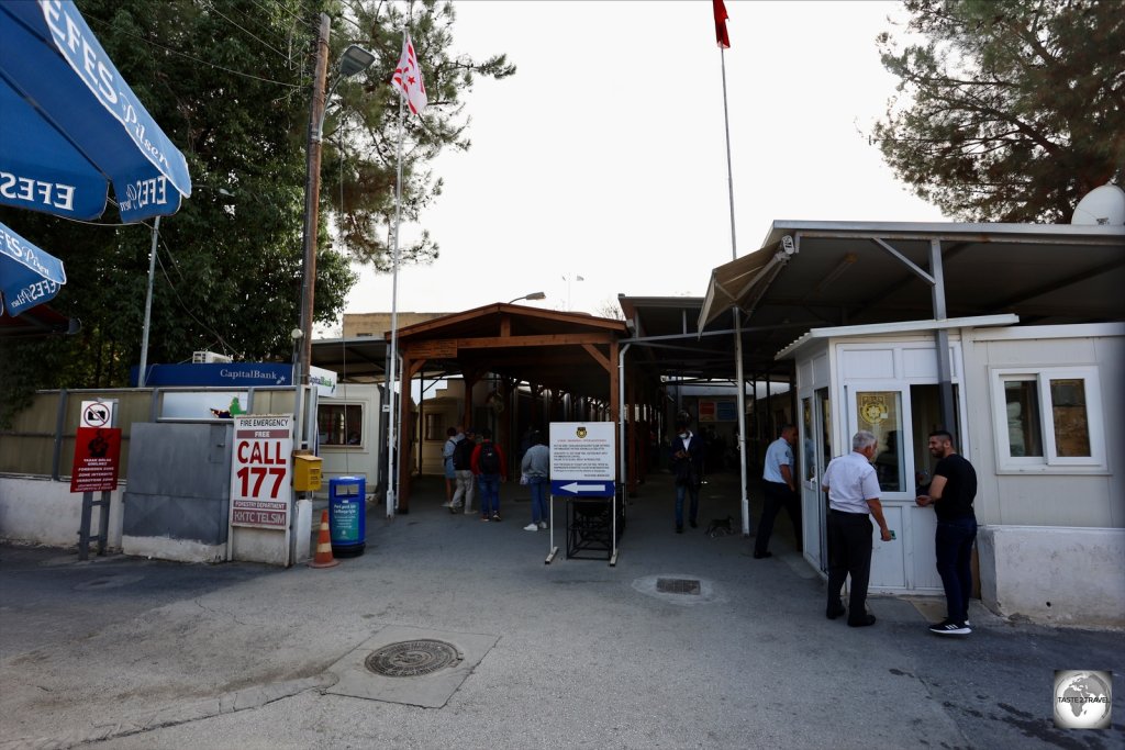 A view of the TRNC side of the main crossing point on Ledra street, North Nicosia.