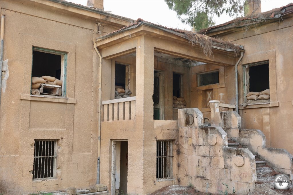 A building inside no-mans-land still bears the scars of battle.