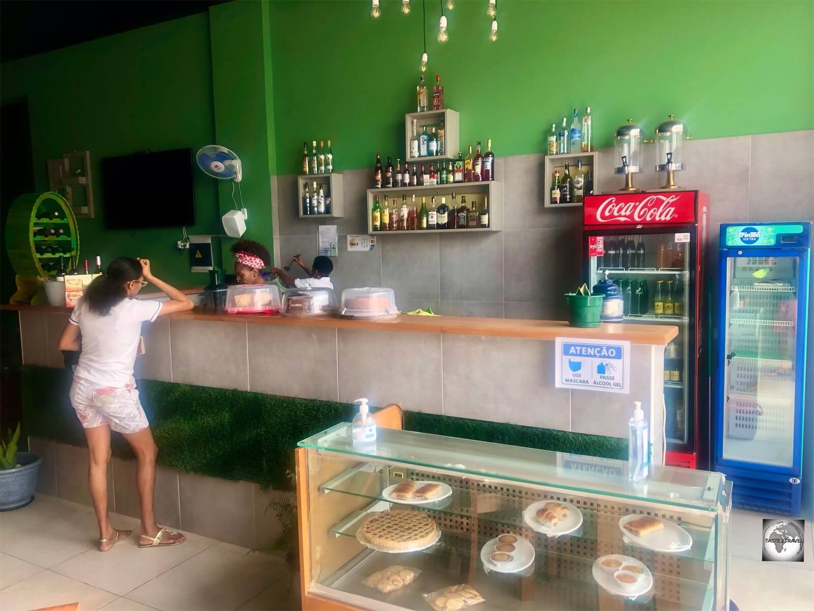 The popular Coral cafe in Sal-Rei serves tasty Cape Verdean meals, coffee and freshly baked cakes.