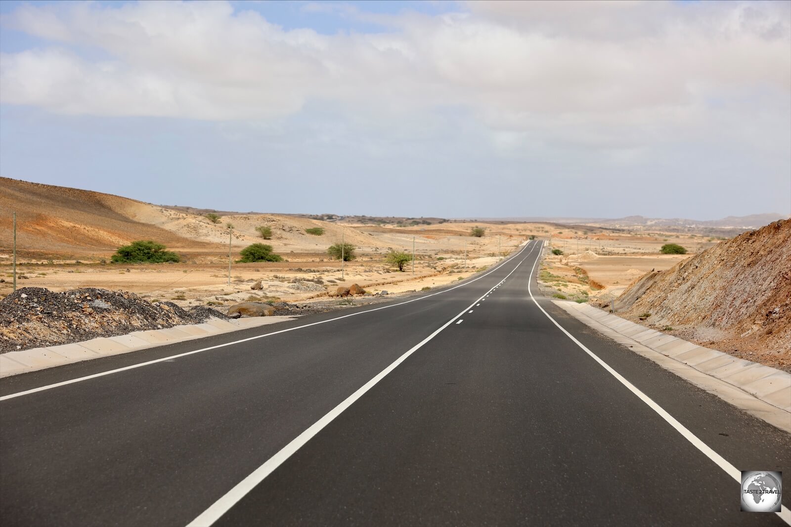 The newly paved highway on the west coast of Boa Vista. 