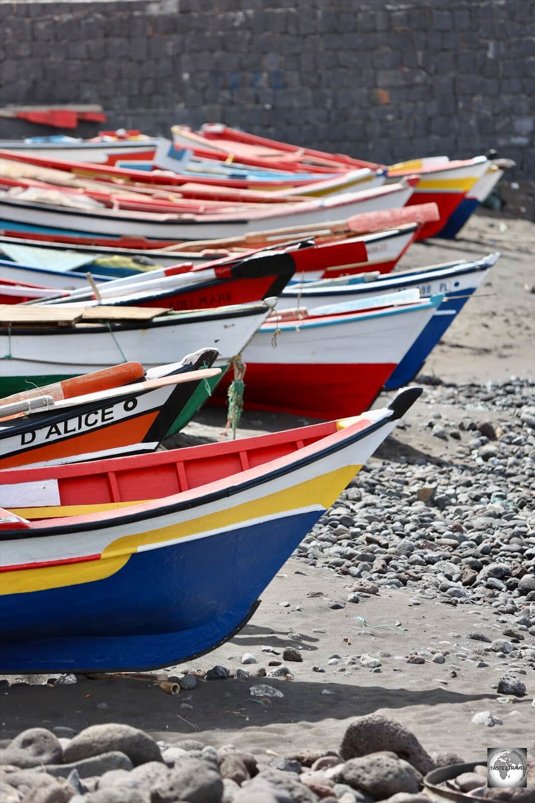 Fishing boats at Cidade Velha, Santiago Island. 