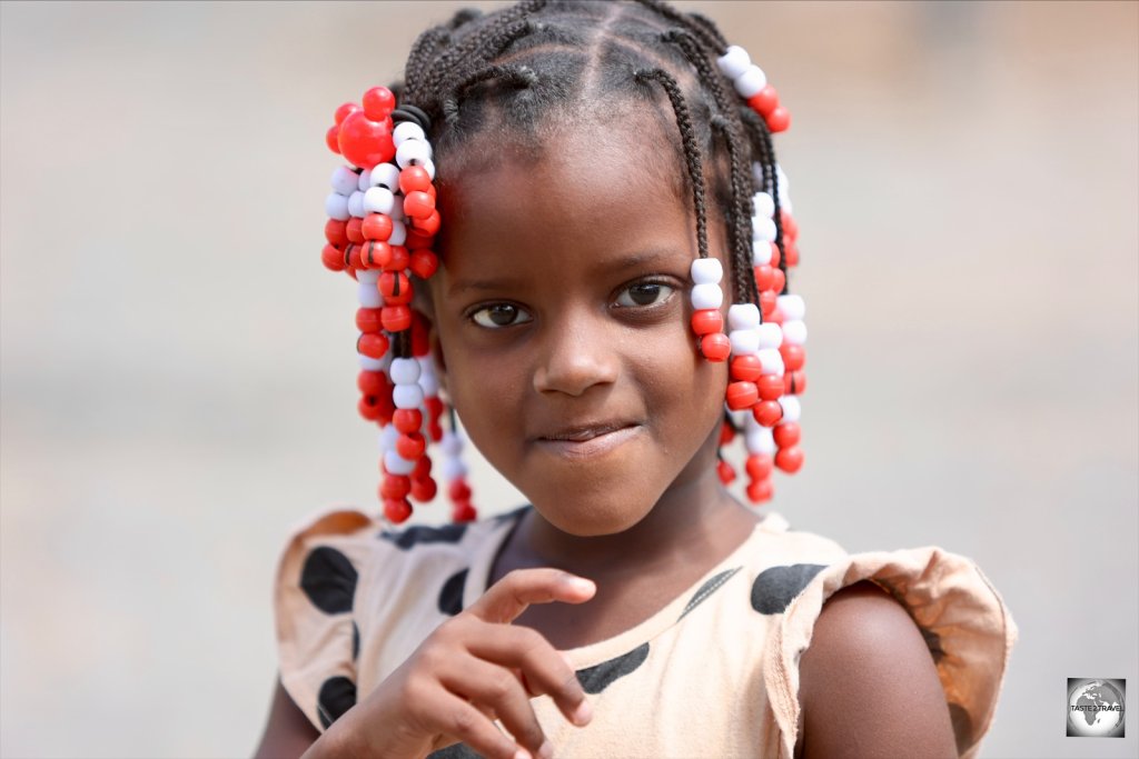 A young girl in Cidade Velha, Santiago Island.