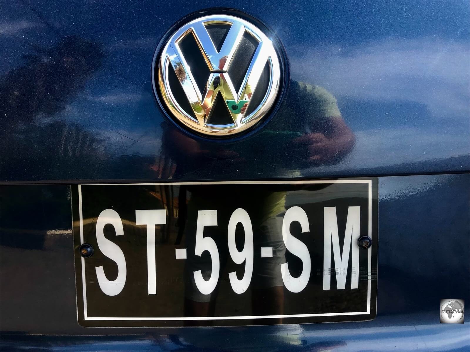 License plates on Cape Verde are prefixed with the two-letter island name of the place of registration, with 'ST' representing Santiago. 