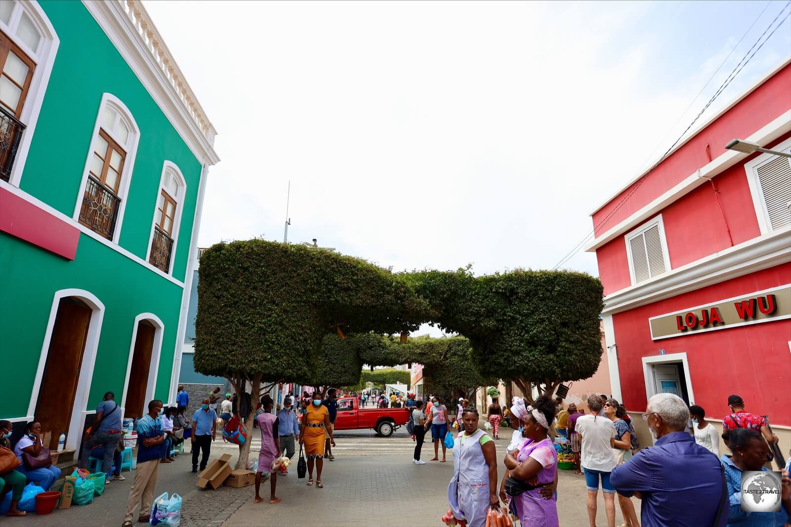The main pedestrian street of Praia - the Peatonal - is lined with restaurants, cafes and bars.