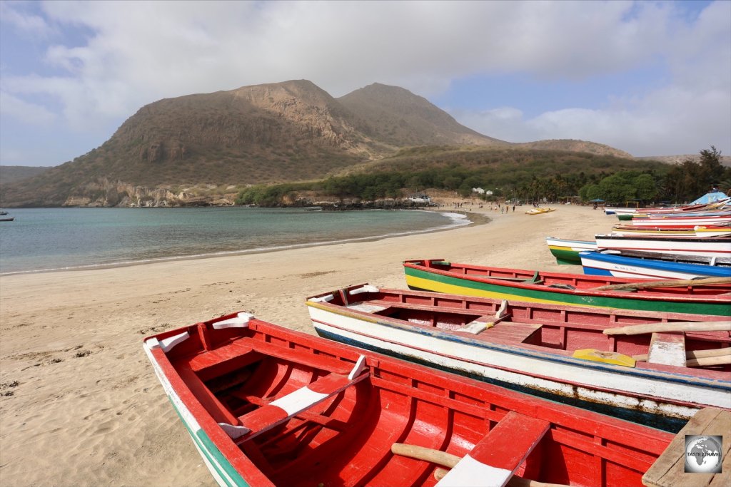 Fishing boats on the beach at Tarrafal.