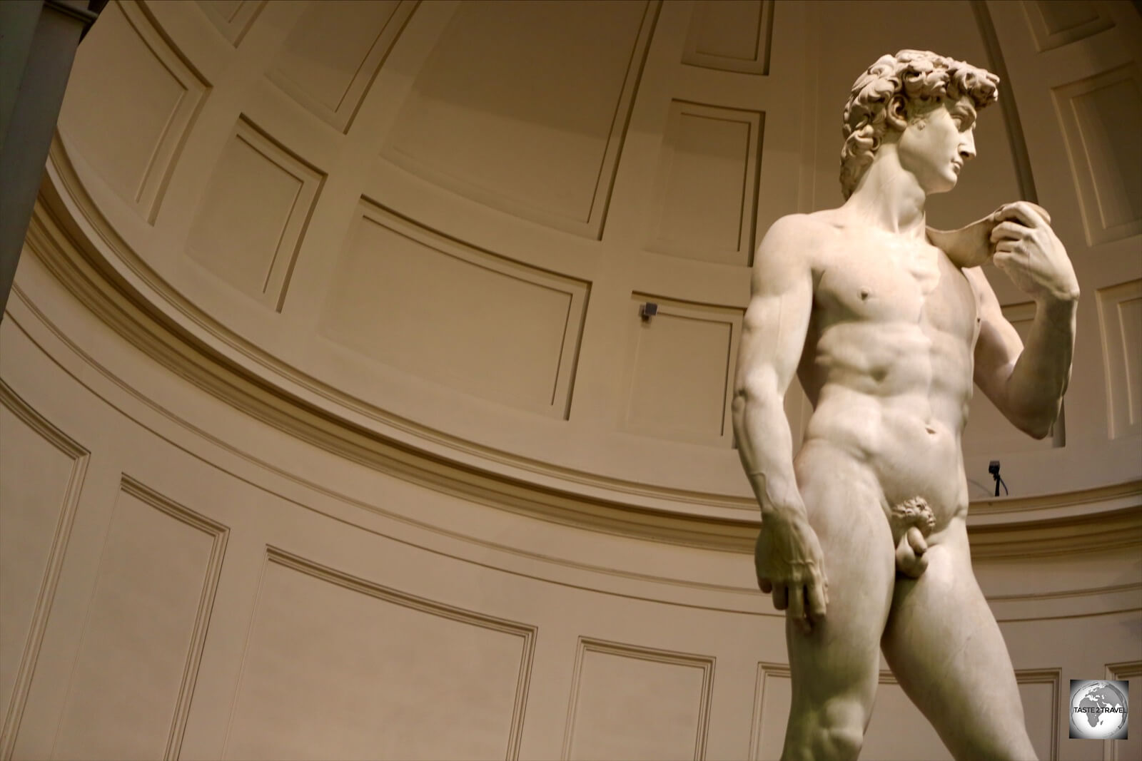 Michelangelo's sculpture "David", at the Accademia Gallery in Florence, Italy.