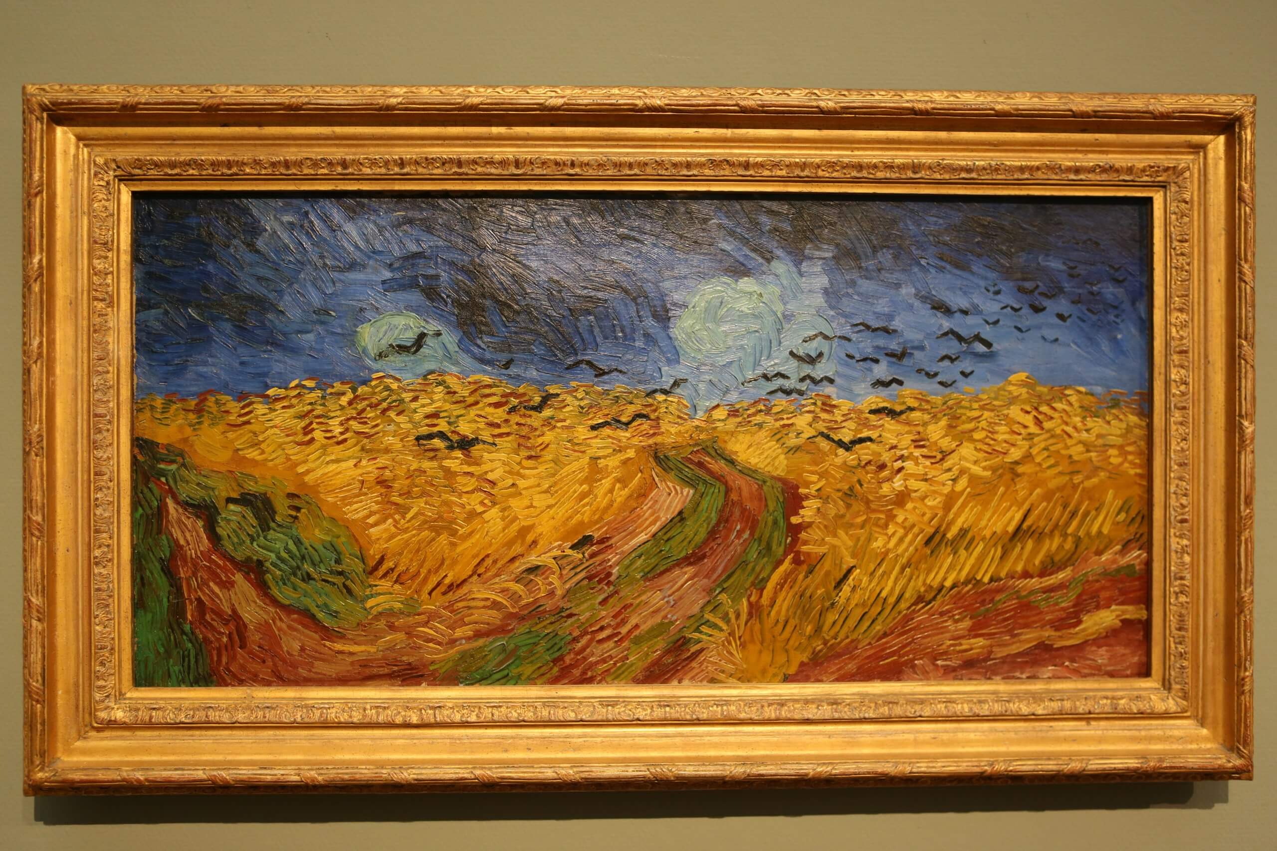 A photo of one of the masterpieces from the artist Van Gogh, which is displayed at the Van Gogh Museum in Amsterdam.