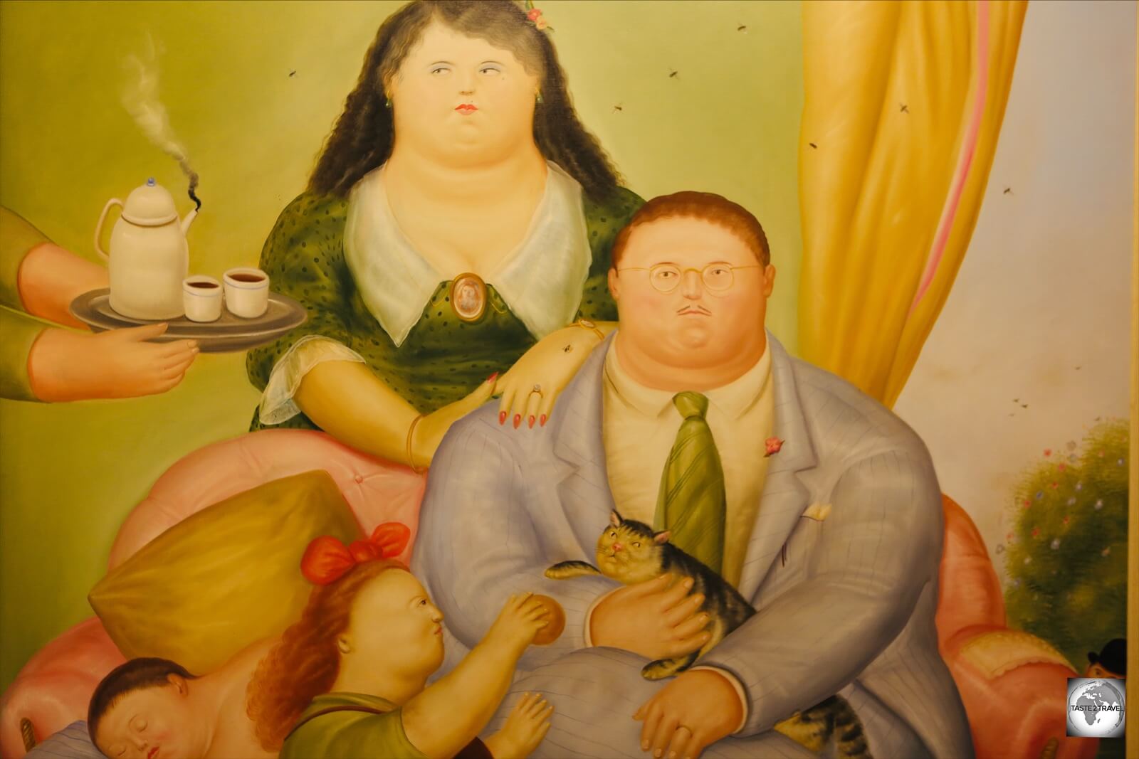 A painting, by Colombian artist Fernando Botero, at the Museo de Antioquia in Medellín.