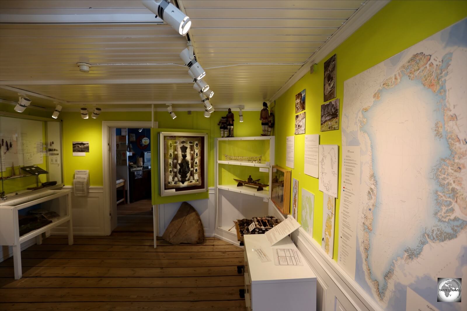 Displays inside the Knud Rasmussen Museum in Ilulissat.