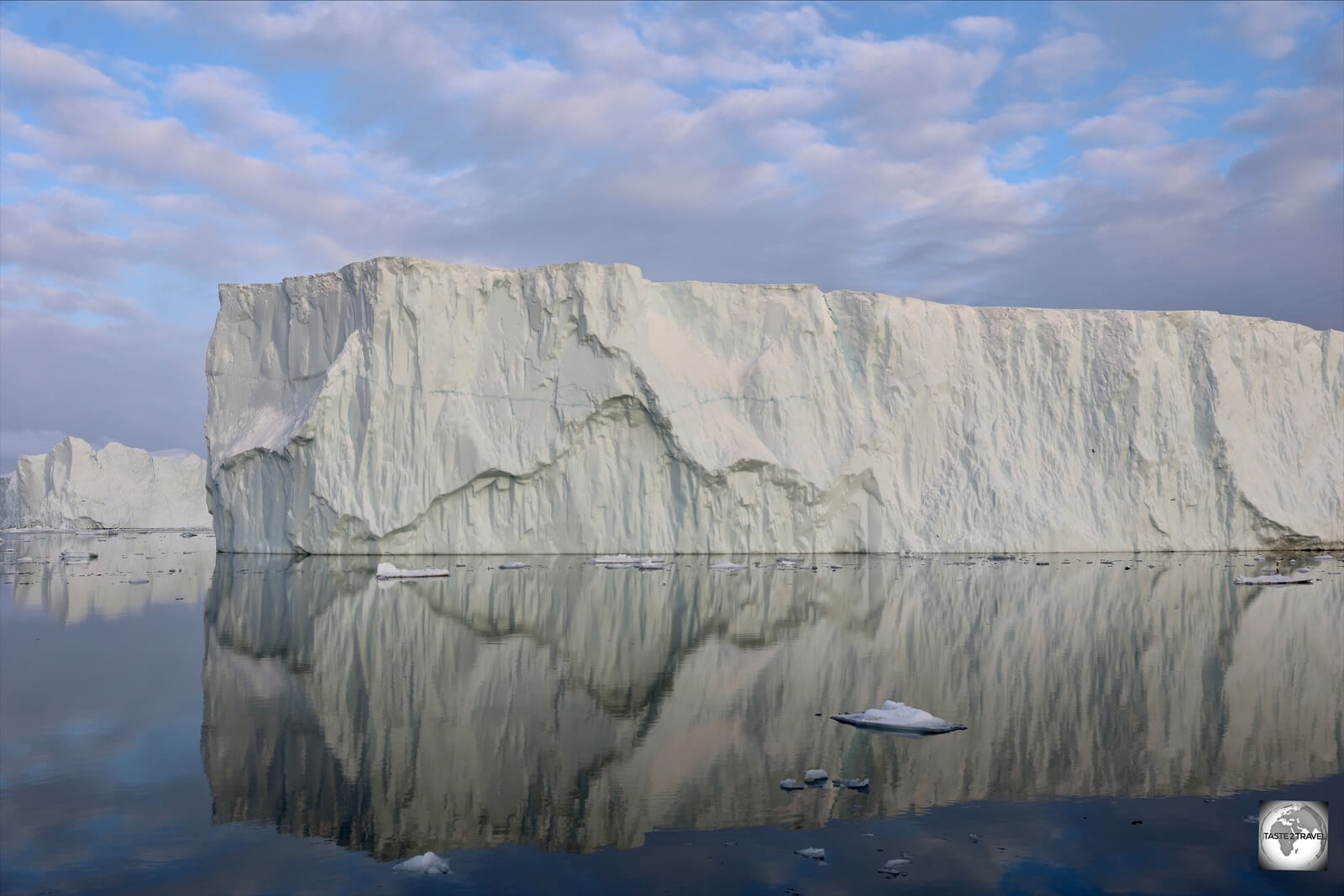 A highlight of Greenland - the stunning views of floating mountains -the icebergs of the Ilulissat Icefjord.