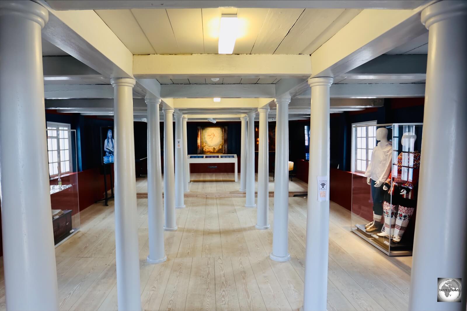 Interior view of the Bethelkirken, which was first pre-assembled in Copenhagen before being shipped to Sisimiut. 