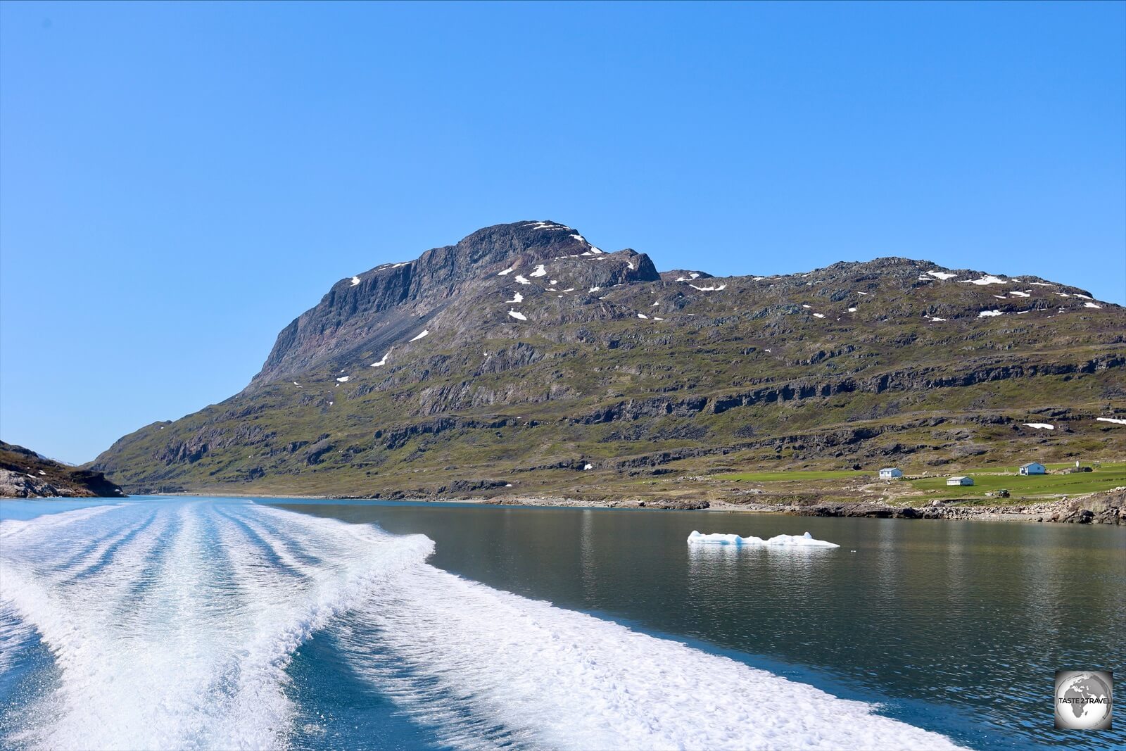 The view from my Disko Line speedboat, travelling between Qaqortoq and Narsarsuaq.