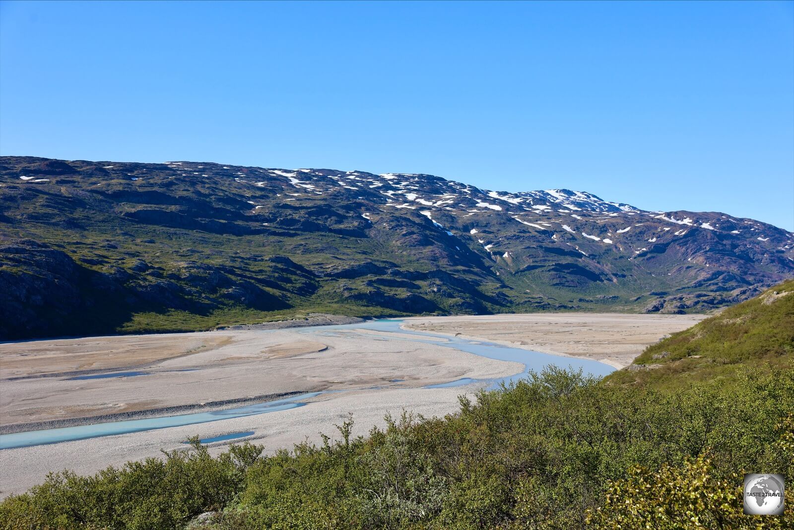 A view of the glacial valley at Narsarsuaq. 