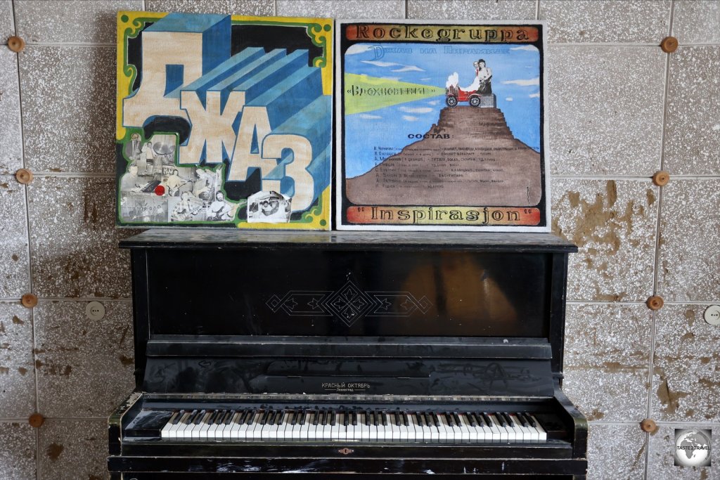 A sound-proof music studio in the cultural centre at Pyramiden.