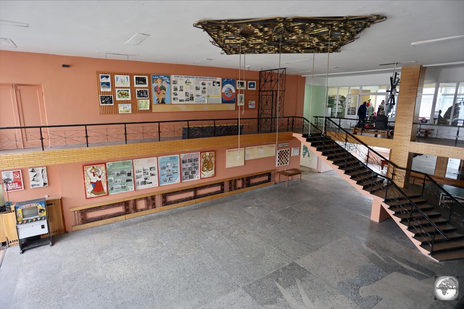 The entrance to the cultural centre in Pyramiden. 