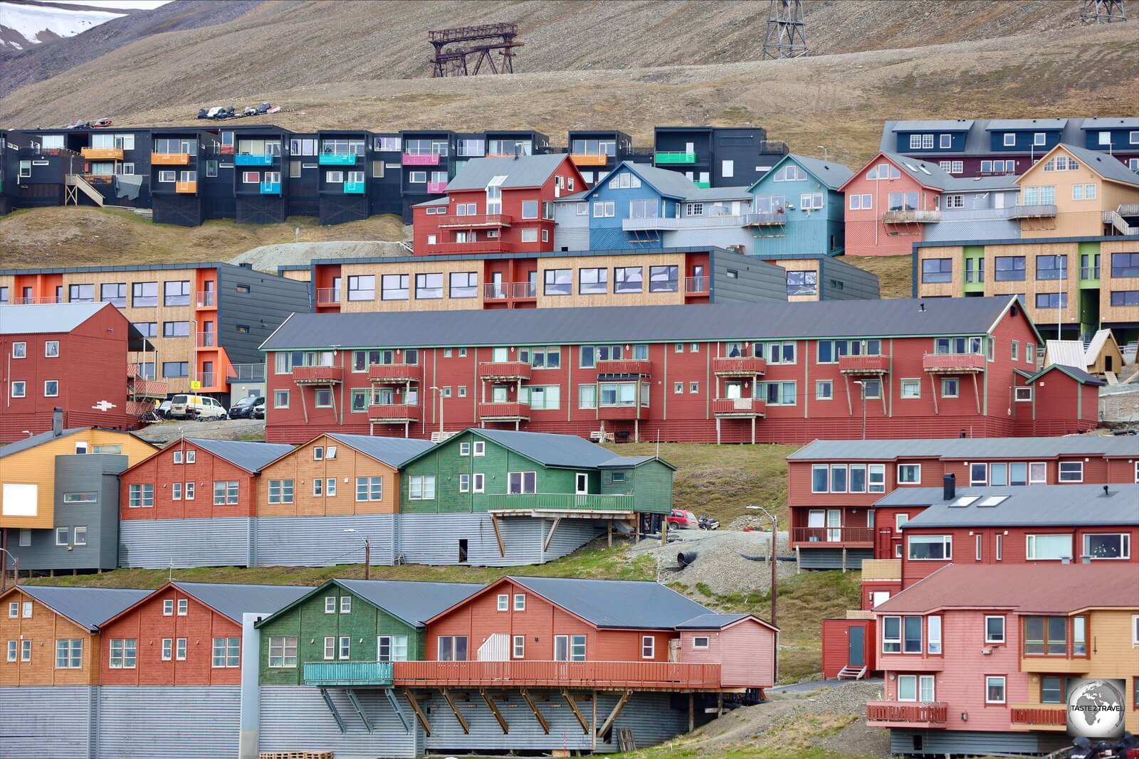 A view of the Norwegian town of Longyearbyen, the largest settlement on Svalbard. 