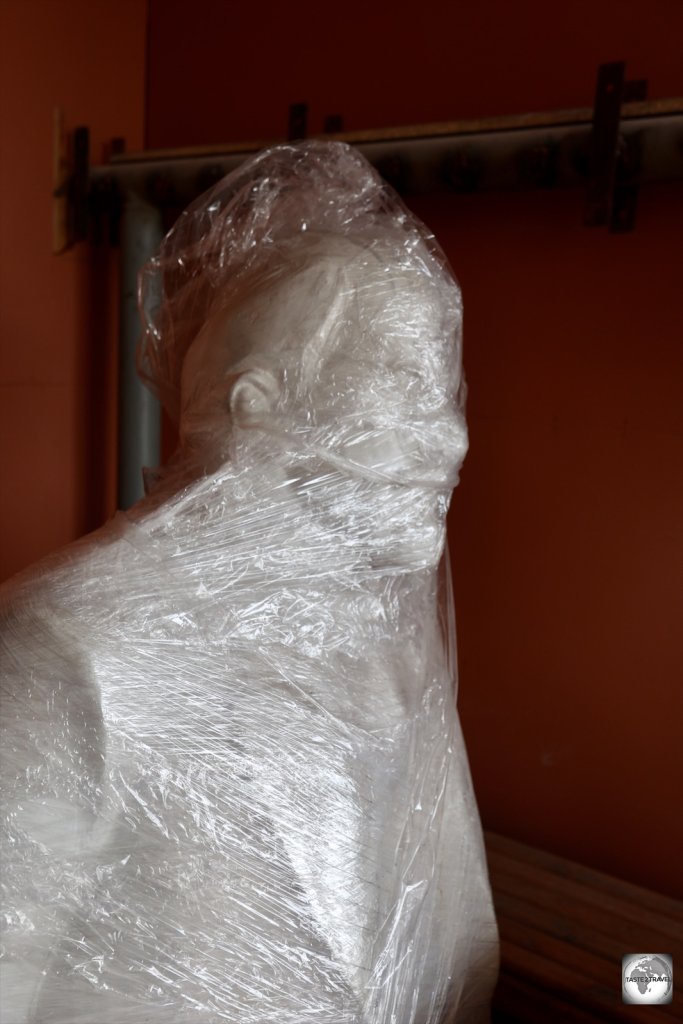 A bust of Lenin in storage at the cultural centre in Pyramiden.