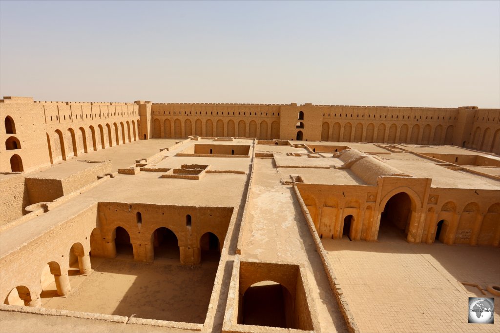 Surrounded by a continuous, 17-metre-high limestone wall, Al-Ukhaidir Fortress measures 176-metres in length and 146-metres in width.