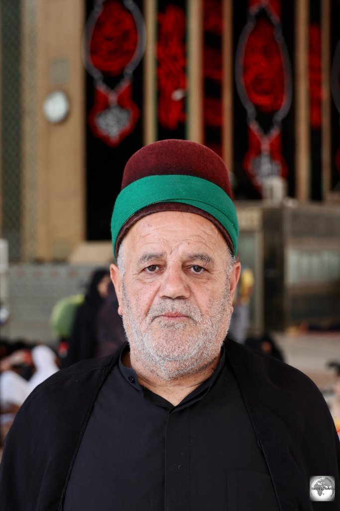 A Shia pilgrim at the Imam Ali Shrine in Najaf.