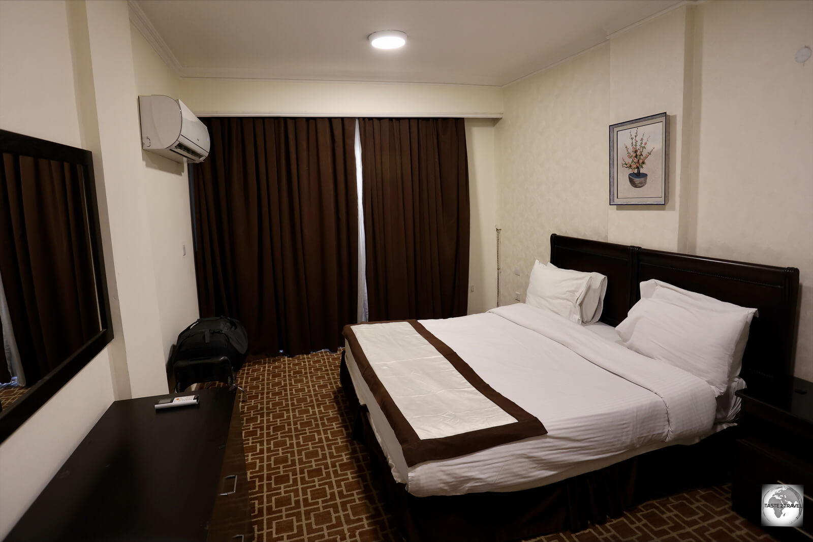 My room in the spacious suite at the Andalus Hotel Suites in Baghdad.