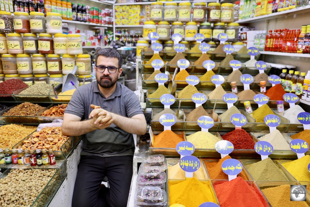 Spice seller at Sulaimaniyah souk.