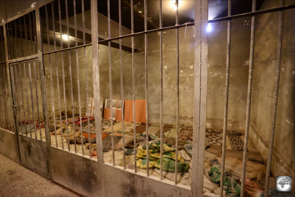 A former jail cell inside the prison house at the Amna Suraka Museum in Sulaimaniyah.