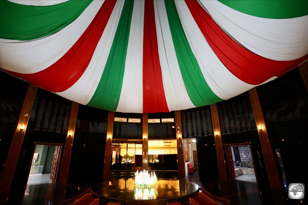 The main hall of the Halabja Monument and Peace Museum.