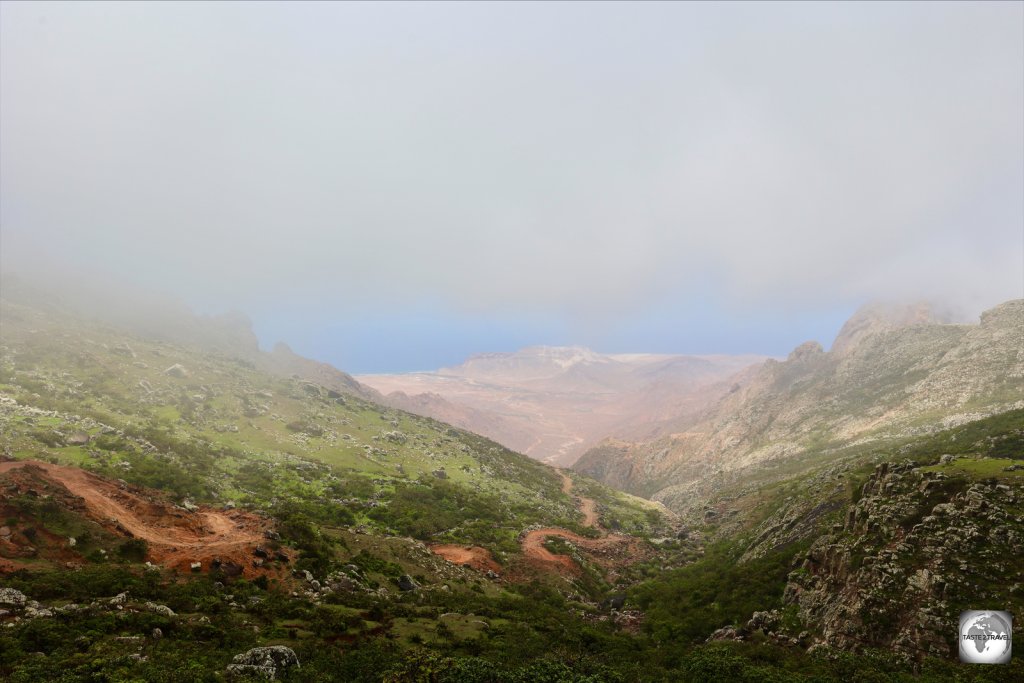 A view down to the north coast from the Hajhir Mountains.