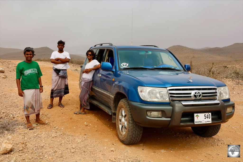 My Socotra Eco-Tours team, (left - right) Mohammed, Abdulrahman and Ali.