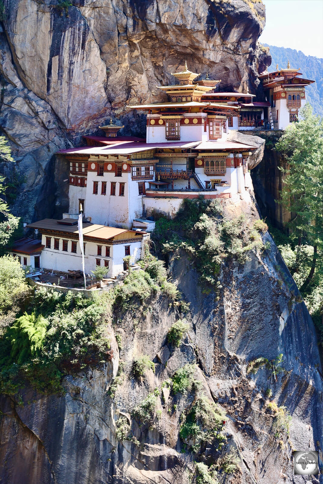 The Tiger’s Nest Monastery is perched on the edge of a cliff, 900 metres above Paro Valley.