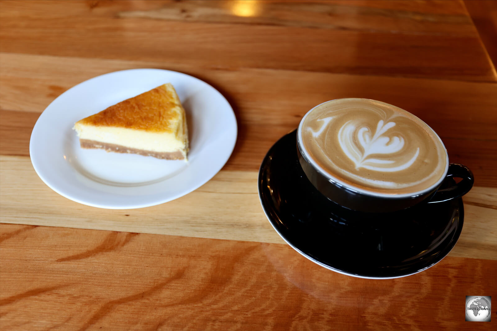 A divine coffee, and freshly made cheesecake, at the Mountain Cafe and Roastery in Paro.