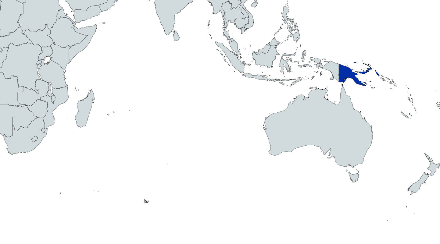 Map highlighting Papua New Guinea