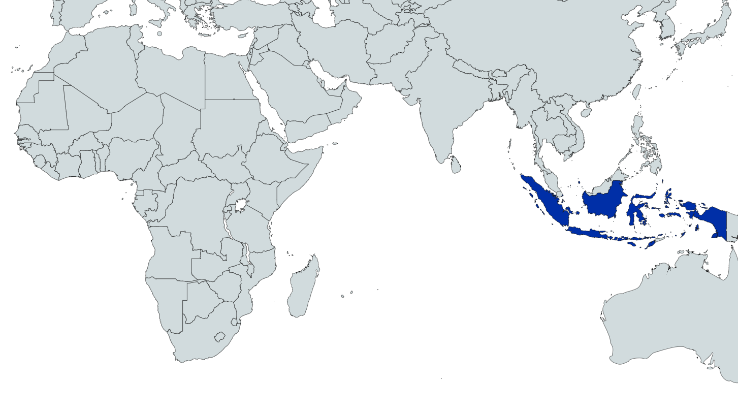 Map highlighting Indonesia