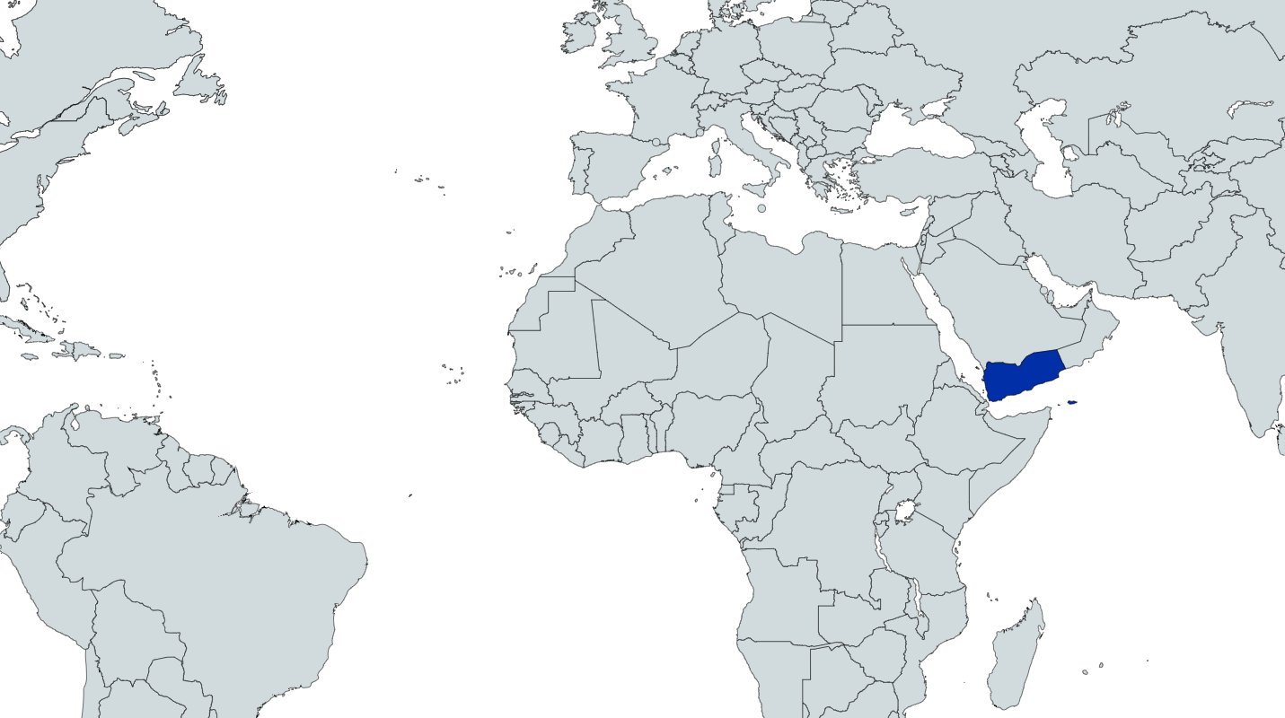 Map highlighting Yemen