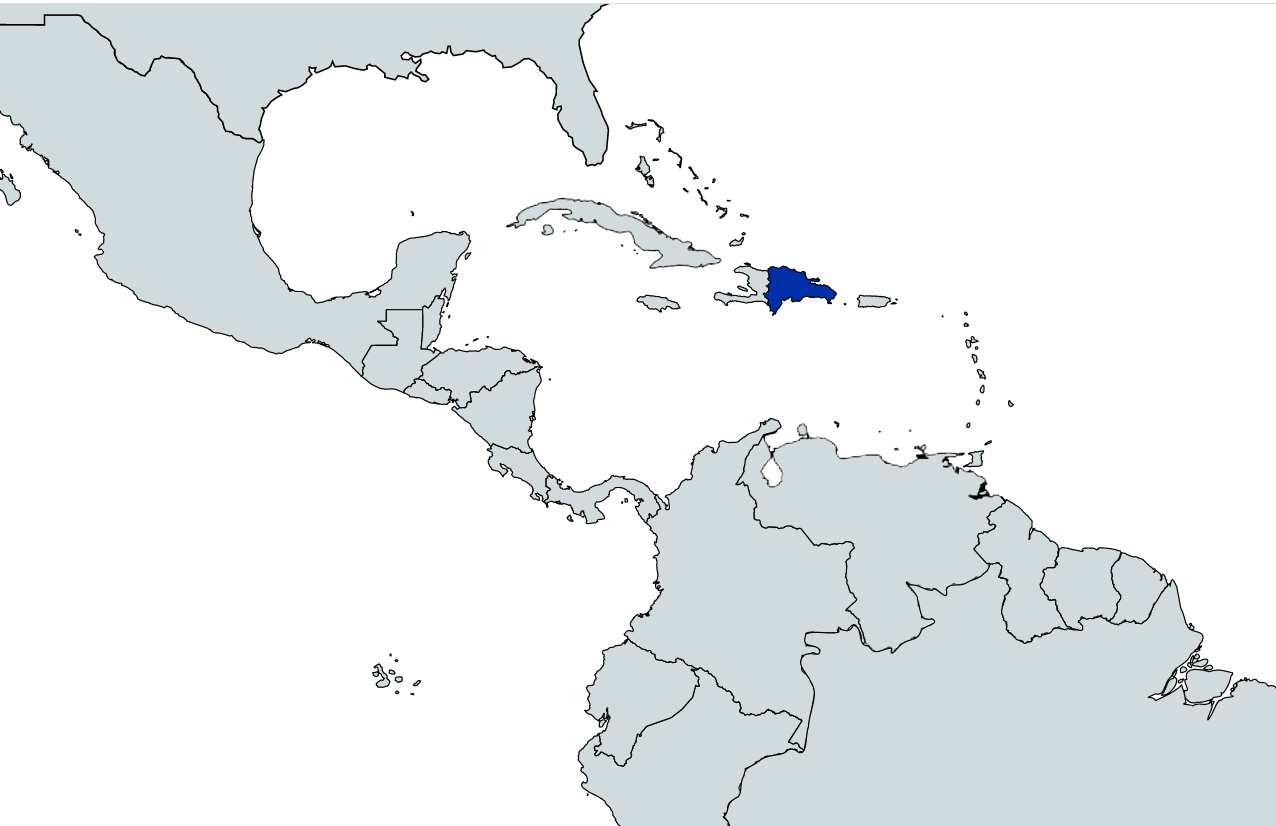 Map highlighting the Dominican Republic