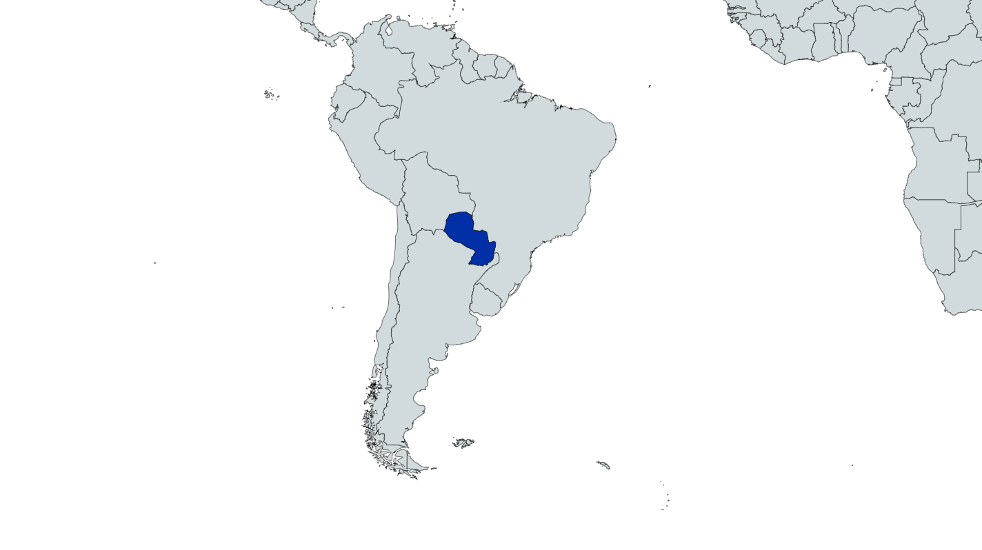 Map highlighting Paraguay