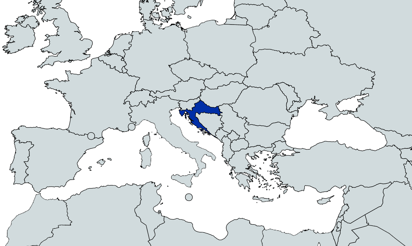 Map highlighting Croatia