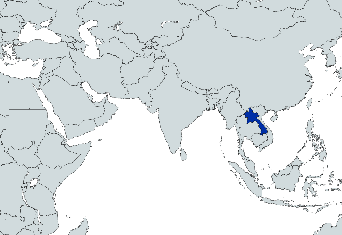 Map highlighting Laos