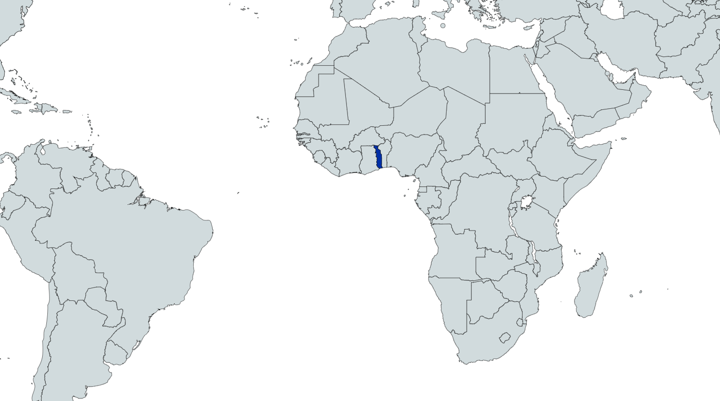 Map highlighting Togo