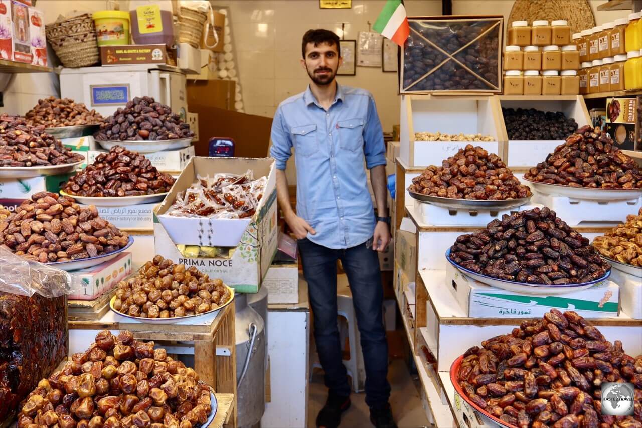 A date shop inside Souq Al-Mubarakiya, Kuwait City.