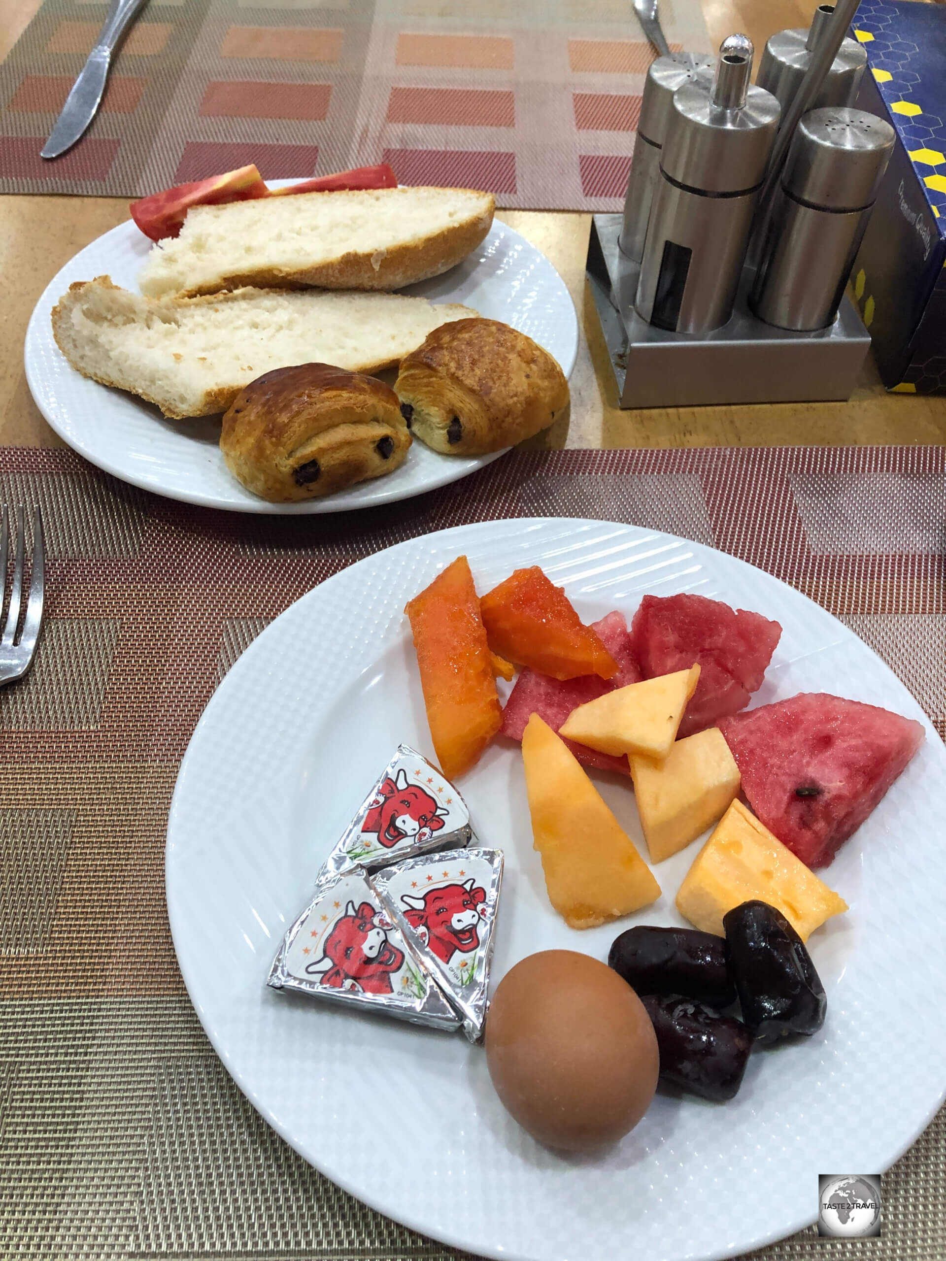 Breakfast at the Atlantic Hotel in Djibouti City.