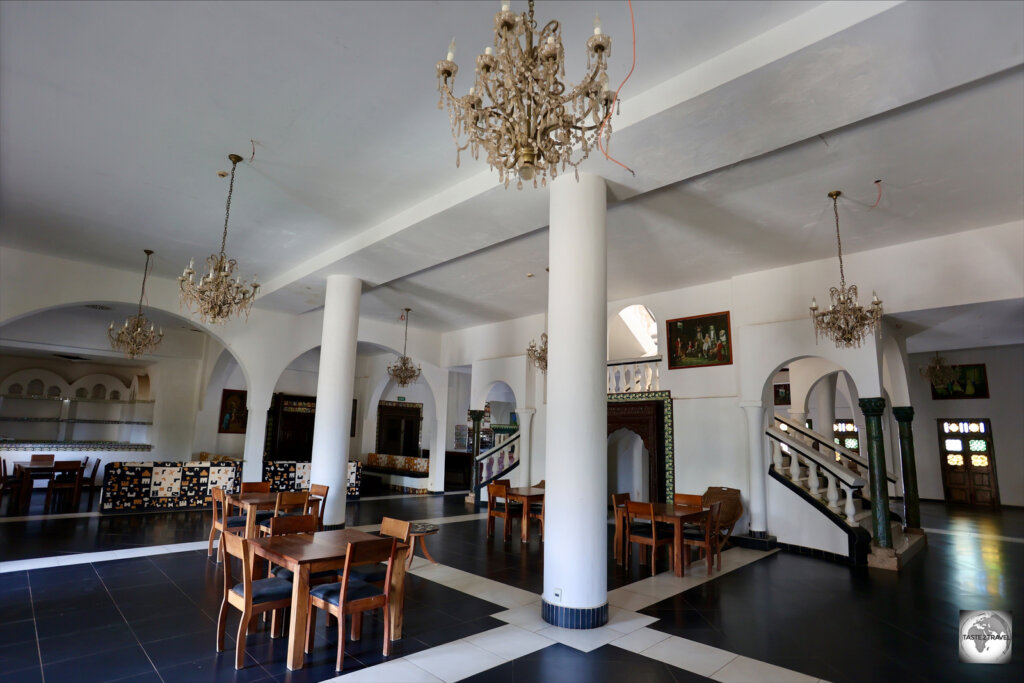 The lobby of the Grand Dahlak Hotel, the finest hotel in Massawa.