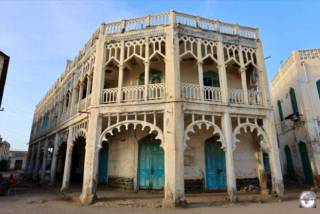 An ornate Ottoman-era building in Massawa old town.