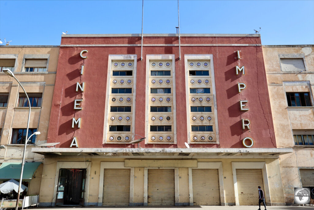 The iconic, Cinema Impero, is one of many Italian-built art-deco cinemas to be found in Asmara.