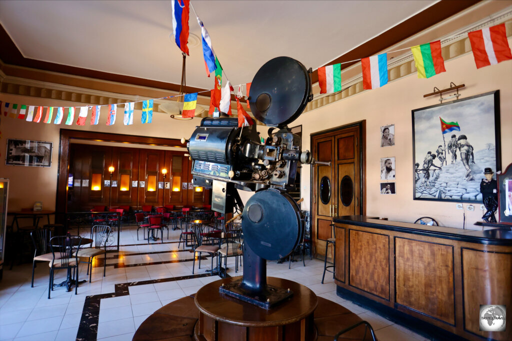 The lobby of the Cinema Roma in Asmara.